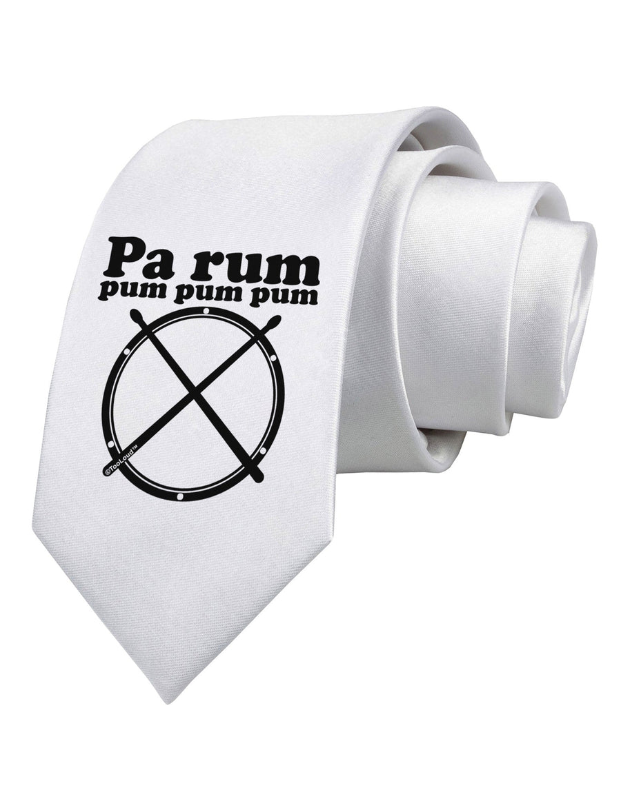 Pa Rum Pum Pum Pum BnW Printed White Necktie