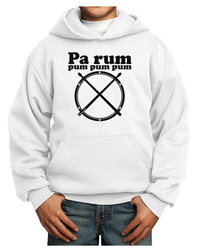 Pa Rum Pum Pum Pum BnW Youth Hoodie Pullover Sweatshirt-Youth Hoodie-TooLoud-White-XS-Davson Sales