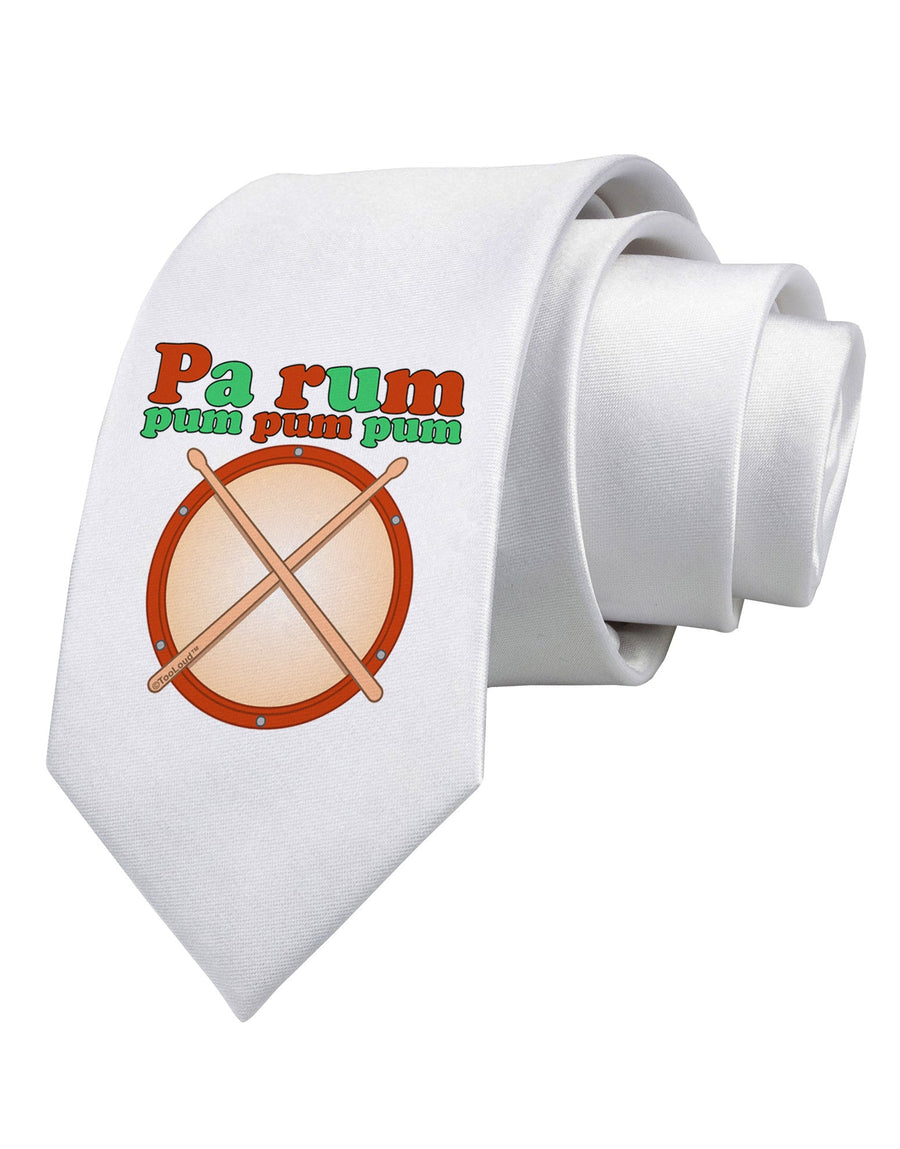 Pa Rum Pum Pum Pum Printed White Necktie