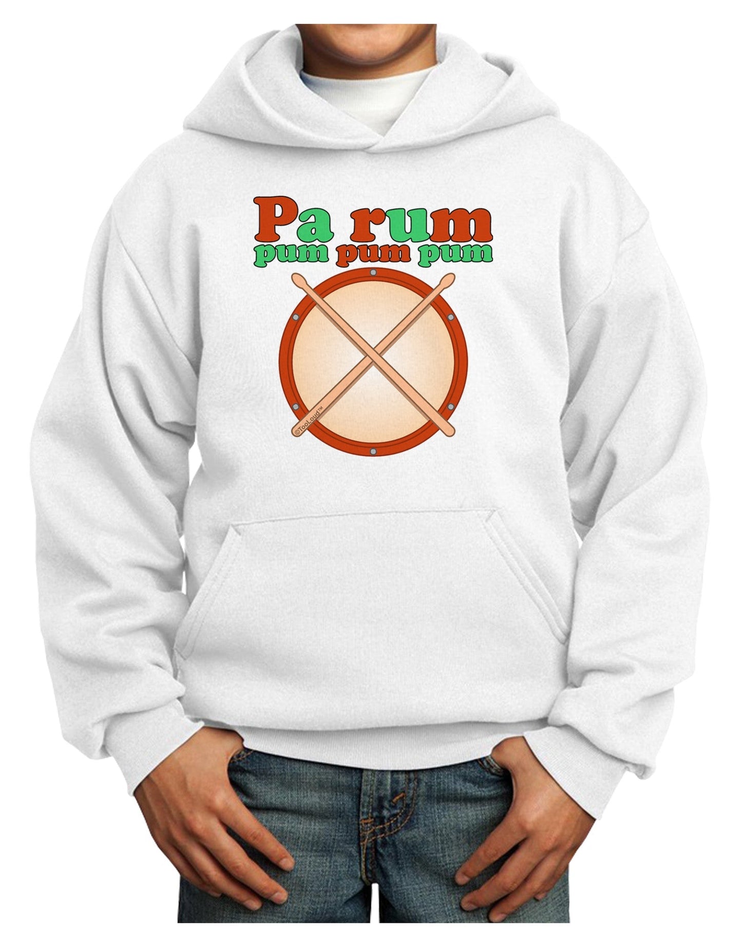 Pa Rum Pum Pum Pum Youth Hoodie Pullover Sweatshirt-Youth Hoodie-TooLoud-White-XS-Davson Sales