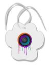 Paint Drips Speaker Paw Print Shaped Ornament-Ornament-TooLoud-White-Davson Sales