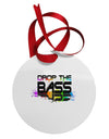 Paint Drop The Bass Circular Metal Ornament-Ornament-TooLoud-White-Davson Sales