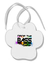 Paint Drop The Bass Paw Print Shaped Ornament-Ornament-TooLoud-White-Davson Sales