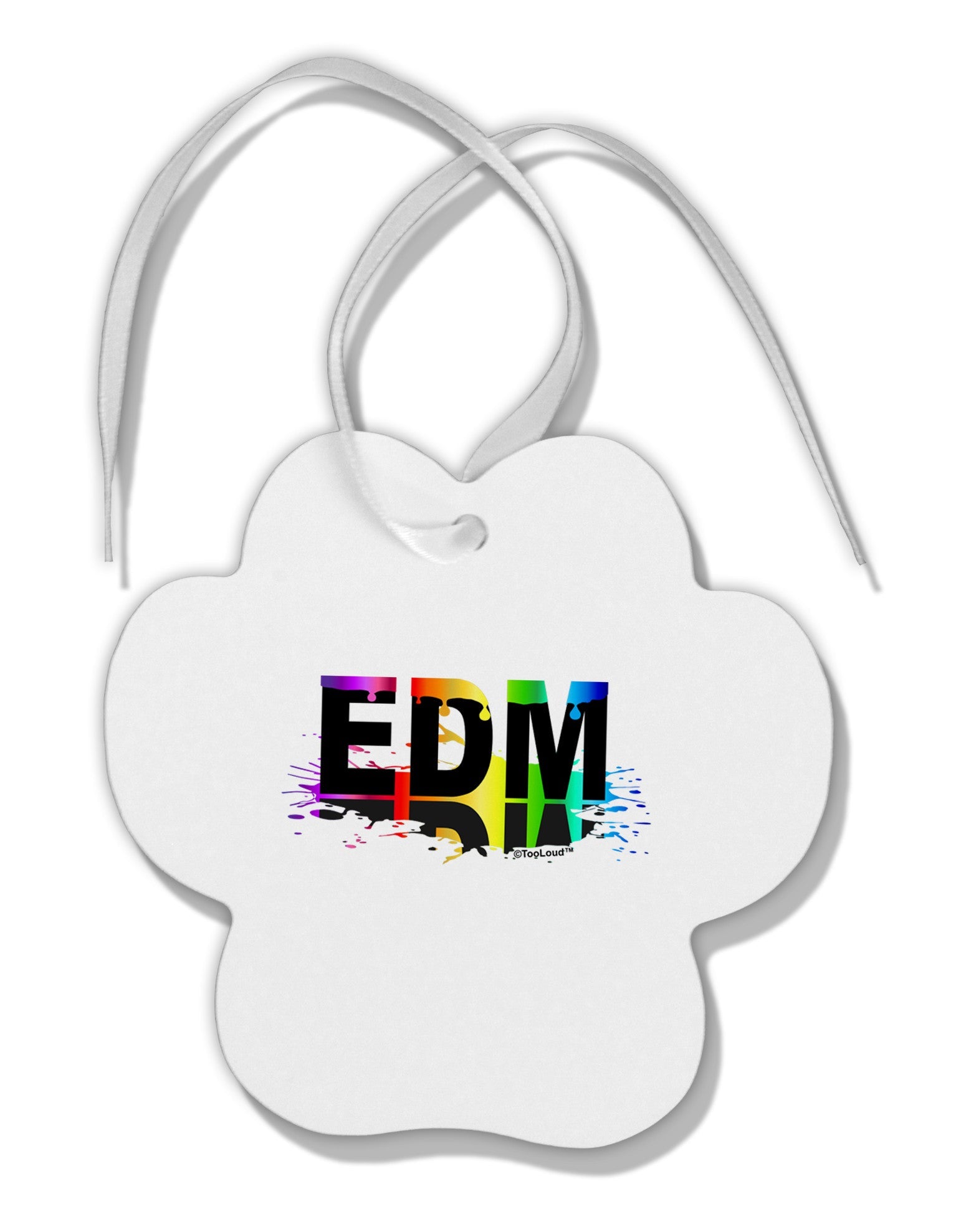 Paint EDM Paw Print Shaped Ornament-Ornament-TooLoud-White-Davson Sales