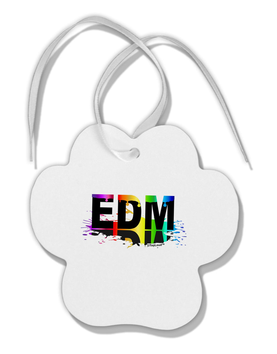 Paint EDM Paw Print Shaped Ornament-Ornament-TooLoud-White-Davson Sales