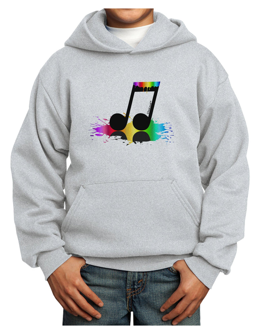 Paint Music Note Youth Hoodie Pullover Sweatshirt-Youth Hoodie-TooLoud-White-XS-Davson Sales