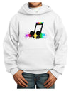 Paint Music Note Youth Hoodie Pullover Sweatshirt-Youth Hoodie-TooLoud-White-XS-Davson Sales