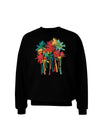 Paint Splash Palm Trees Adult Dark Sweatshirt-Sweatshirts-TooLoud-Black-Small-Davson Sales