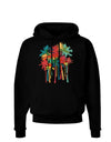 Paint Splash Palm Trees Dark Hoodie Sweatshirt-Hoodie-TooLoud-Black-Small-Davson Sales