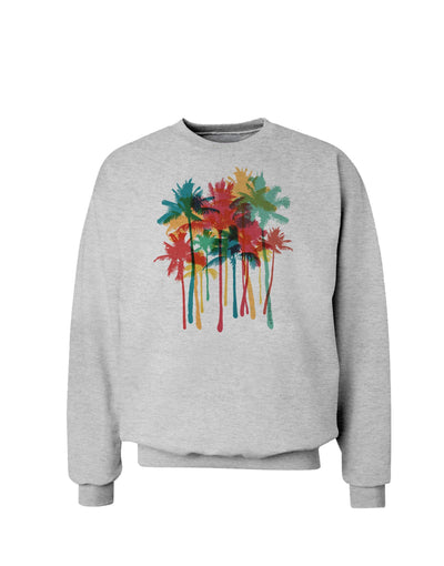 Paint Splash Palm Trees Sweatshirt-Sweatshirts-TooLoud-AshGray-Small-Davson Sales