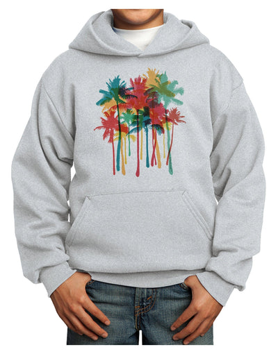 Paint Splash Palm Trees Youth Hoodie Pullover Sweatshirt-Youth Hoodie-TooLoud-Ash-XS-Davson Sales