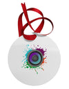 Paint Splatter Speaker Circular Metal Ornament-Ornament-TooLoud-White-Davson Sales