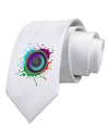Paint Splatter Speaker Printed White Necktie