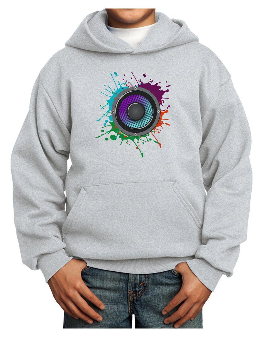 Paint Splatter Speaker Youth Hoodie Pullover Sweatshirt-Youth Hoodie-TooLoud-White-XS-Davson Sales