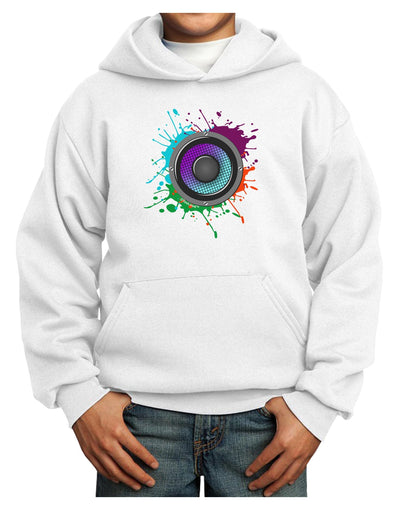 Paint Splatter Speaker Youth Hoodie Pullover Sweatshirt-Youth Hoodie-TooLoud-White-XS-Davson Sales