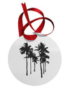 Palm Rows Silhouette Circular Metal Ornament-Ornament-TooLoud-White-Davson Sales