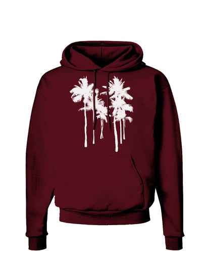 Palm Rows Silhouette Dark Hoodie Sweatshirt-Hoodie-TooLoud-Maroon-Small-Davson Sales