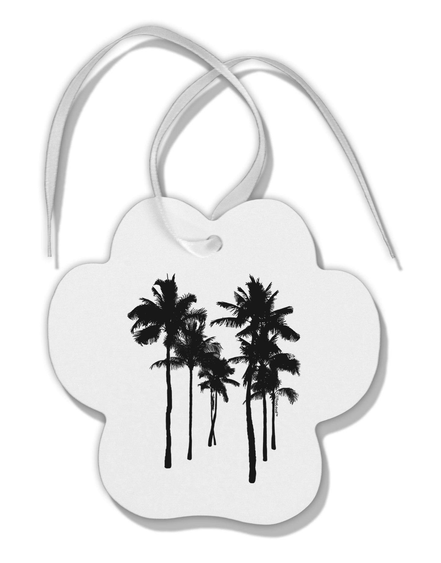 Palm Rows Silhouette Paw Print Shaped Ornament-Ornament-TooLoud-White-Davson Sales