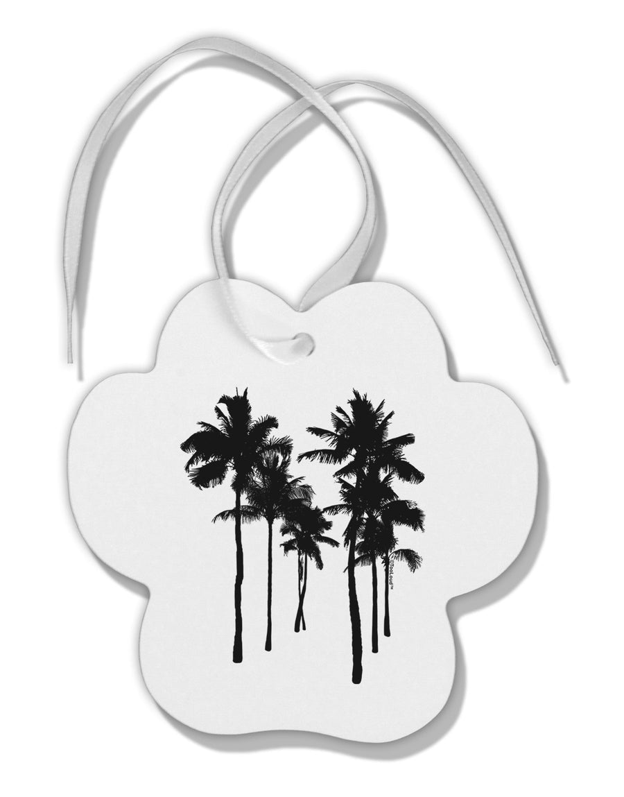 Palm Rows Silhouette Paw Print Shaped Ornament-Ornament-TooLoud-White-Davson Sales