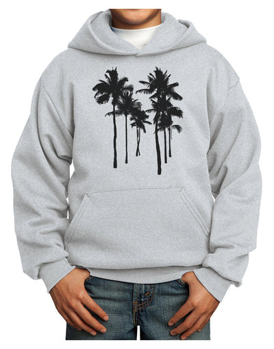 Palm Rows Silhouette Youth Hoodie Pullover Sweatshirt-Youth Hoodie-TooLoud-Ash-XS-Davson Sales