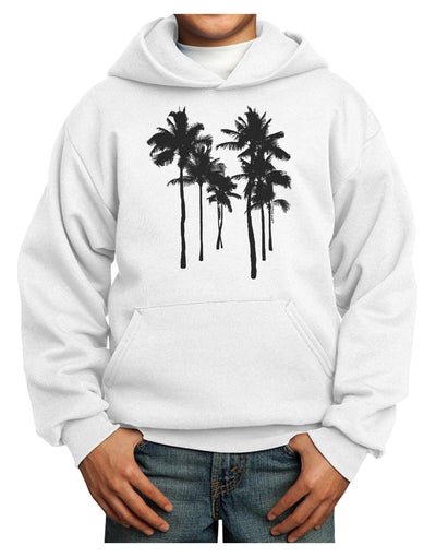 Palm Rows Silhouette Youth Hoodie Pullover Sweatshirt-Youth Hoodie-TooLoud-White-XS-Davson Sales