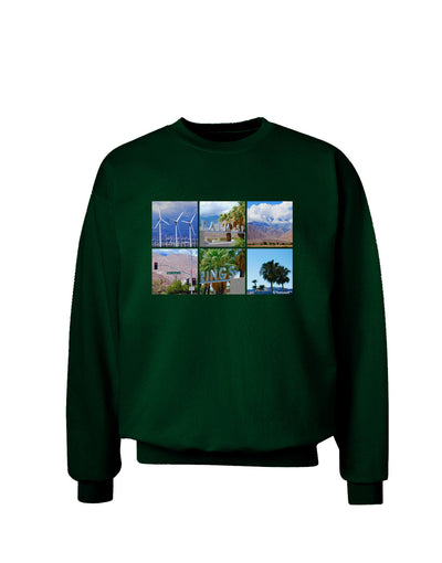 Palm Springs Square Collage Adult Dark Sweatshirt-Sweatshirts-TooLoud-Deep-Forest-Green-Small-Davson Sales