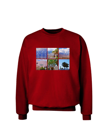 Palm Springs Square Collage Adult Dark Sweatshirt-Sweatshirts-TooLoud-Deep-Red-Small-Davson Sales