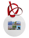 Palm Springs Square Collage Circular Metal Ornament-Ornament-TooLoud-White-Davson Sales