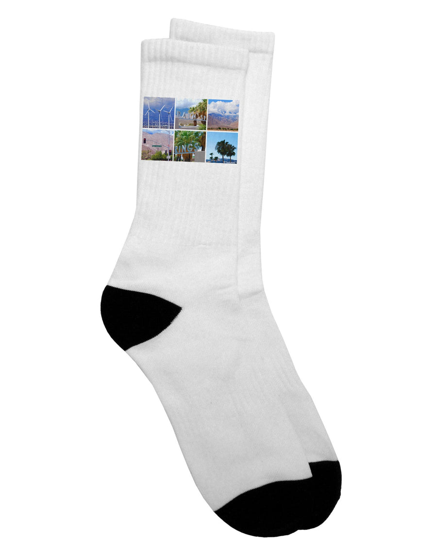 Palm Springs Square Collage Crew Socks - Enhance Your Style with Sophisticated Comfort - TooLoud-Socks-TooLoud-White-Ladies-4-6-Davson Sales