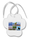 Palm Springs Square Collage Paw Print Shaped Ornament-Ornament-TooLoud-White-Davson Sales