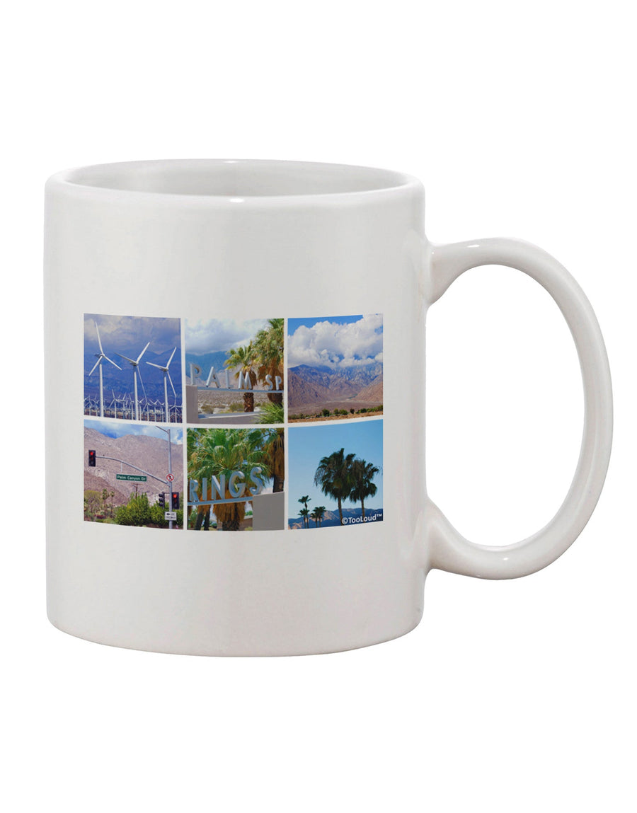 Palm Springs Square Collage Printed 11 oz Coffee Mug - Expertly Crafted Drinkware-11 OZ Coffee Mug-TooLoud-White-Davson Sales