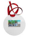 Palm Springs Watercolor Circular Metal Ornament-Ornament-TooLoud-White-Davson Sales