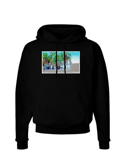 Palm Springs Watercolor Dark Hoodie Sweatshirt-Hoodie-TooLoud-Black-Small-Davson Sales