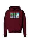 Palm Springs Watercolor Dark Hoodie Sweatshirt-Hoodie-TooLoud-Maroon-Small-Davson Sales