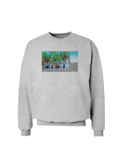 Palm Springs Watercolor Sweatshirt-Sweatshirts-TooLoud-AshGray-Small-Davson Sales