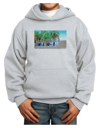 Palm Springs Watercolor Youth Hoodie Pullover Sweatshirt-Youth Hoodie-TooLoud-Ash-XS-Davson Sales