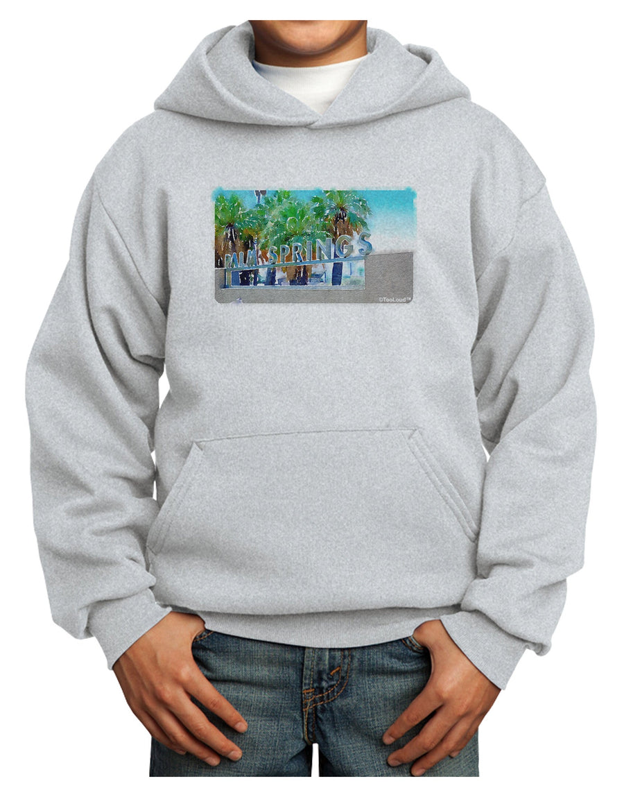 Palm Springs Watercolor Youth Hoodie Pullover Sweatshirt-Youth Hoodie-TooLoud-White-XS-Davson Sales