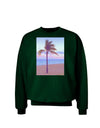 Palm Tree Beach Filter Adult Dark Sweatshirt-Sweatshirt-TooLoud-Deep-Forest-Green-Small-Davson Sales