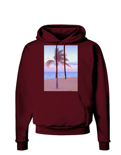 Palm Tree Beach Filter Dark Hoodie Sweatshirt-Hoodie-TooLoud-Maroon-Small-Davson Sales