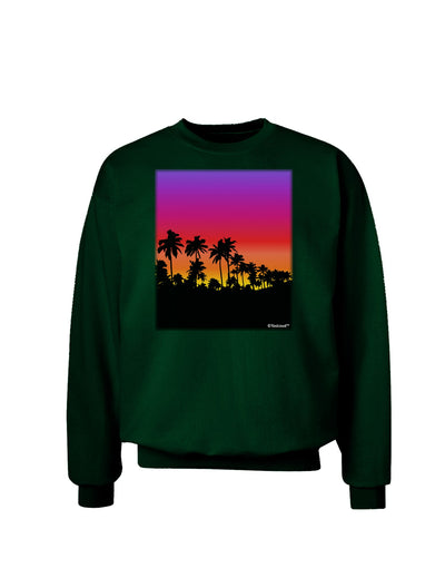 Palm Trees and Sunset Design Adult Dark Sweatshirt by TooLoud-Sweatshirts-TooLoud-Deep-Forest-Green-Small-Davson Sales