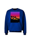 Palm Trees and Sunset Design Adult Dark Sweatshirt by TooLoud-Sweatshirts-TooLoud-Deep-Royal-Blue-Small-Davson Sales