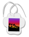 Palm Trees and Sunset Design Paw Print Shaped Ornament by TooLoud-Ornament-TooLoud-White-Davson Sales