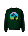 Palm Trees Silhouette - Beach Sunset Design Adult Dark Sweatshirt-Sweatshirts-TooLoud-Deep-Forest-Green-Small-Davson Sales