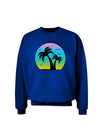 Palm Trees Silhouette - Beach Sunset Design Adult Dark Sweatshirt-Sweatshirts-TooLoud-Deep-Royal-Blue-Small-Davson Sales