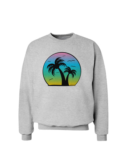 Palm Trees Silhouette - Beach Sunset Design Sweatshirt-Sweatshirts-TooLoud-AshGray-Small-Davson Sales