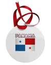 Panama Flag Circular Metal Ornament-Ornament-TooLoud-White-Davson Sales