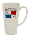 Panama Flag Conical Latte Coffee Mug - Expertly Crafted Drinkware-Conical Latte Mug-TooLoud-White-Davson Sales