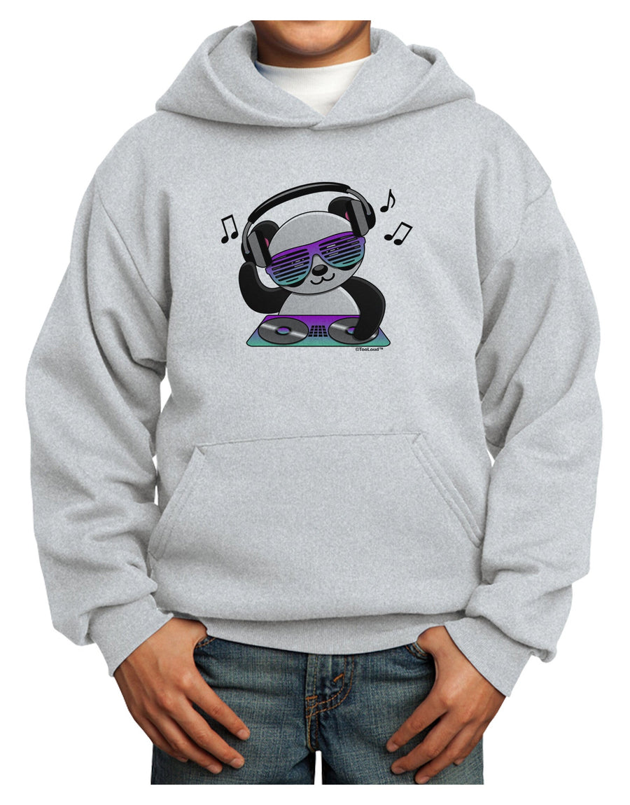 Panda DJ Youth Hoodie Pullover Sweatshirt-Youth Hoodie-TooLoud-White-XS-Davson Sales