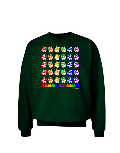 Pandamonium Rainbow Pandas Adult Dark Sweatshirt by TooLoud-Sweatshirts-TooLoud-Deep-Forest-Green-Small-Davson Sales