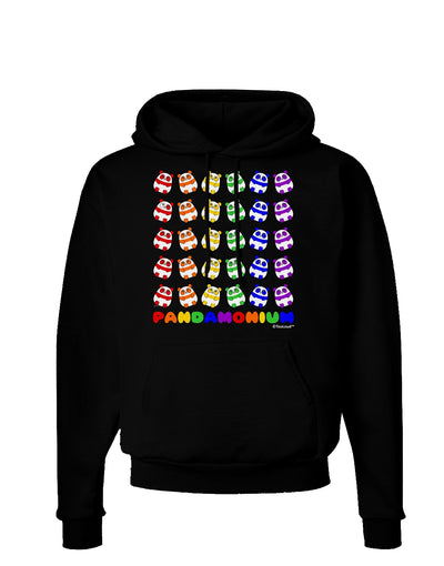 Pandamonium Rainbow Pandas Dark Hoodie Sweatshirt by TooLoud-Hoodie-TooLoud-Black-Small-Davson Sales